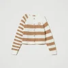 Pulls Et Cardigans*TWINSET Milano Cardigan à Rayures Bicolores Bicolore Blanc Neige/Marron « Sandy Brown »