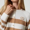 Pulls Et Cardigans*TWINSET Milano Cardigan à Rayures Bicolores Bicolore Blanc Neige/Marron « Sandy Brown »