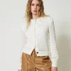 cardigan_ajour_avec_sequi_3.webp Pulls Et Cardigans*TWINSET Milano Cardigan Ajouré Avec Sequins Blanc Neige