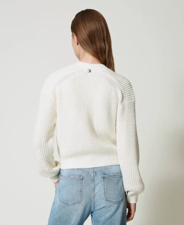 Pulls Et Cardigans*TWINSET Milano Cardigan Avec Broderies Réalisées à La Main Crème White