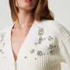 Pulls Et Cardigans*TWINSET Milano Cardigan Avec Broderies Réalisées à La Main Crème White