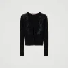 cardigan_avec_lacets_et_d_1.webp Pulls Et Cardigans*TWINSET Milano Cardigan Avec Lacets Et Dentelle Noir