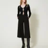 cardigan_avec_lacets_et_d_5.webp Pulls Et Cardigans*TWINSET Milano Cardigan Avec Lacets Et Dentelle Noir