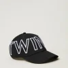 Chapeaux*TWINSET Milano Casquette De Baseball Avec Grand Logo Noir
