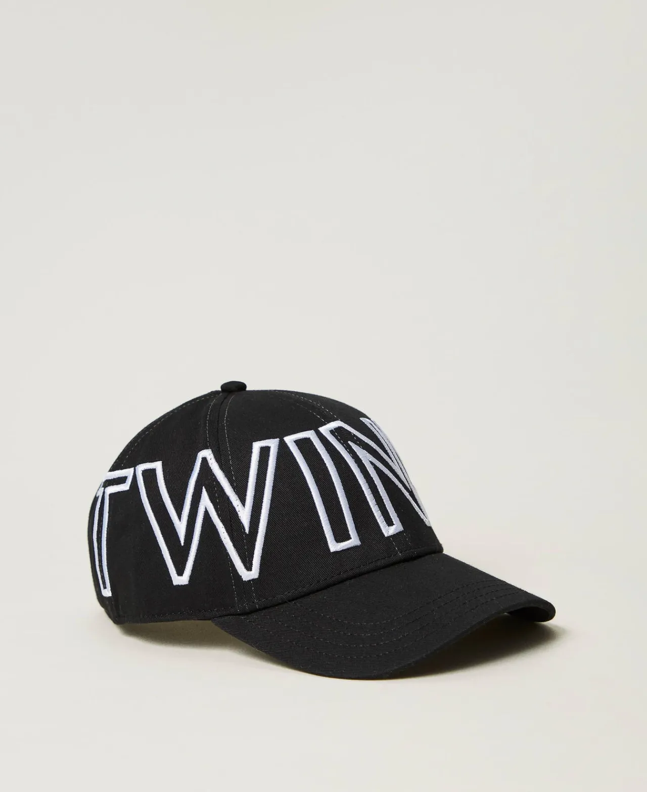 casquette_de_baseball_ave_0.webp Chapeaux*TWINSET Milano Casquette De Baseball Avec Grand Logo Noir