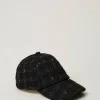 Chapeaux*TWINSET Milano Casquette De Baseball En Tissu Bouclé Avec Logo Bouclé Noir/Or