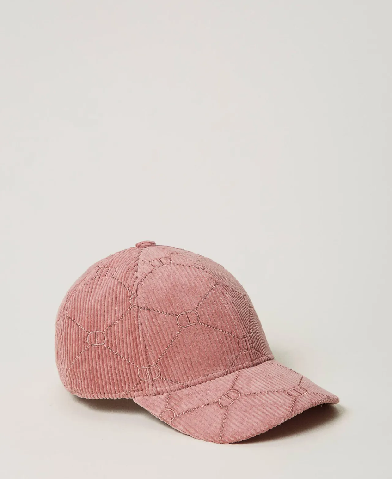 casquette_de_baseball_en__0.webp Chapeaux*TWINSET Milano Casquette De Baseball En Velours Avec Oval T Rose « Chocolate Ruby »