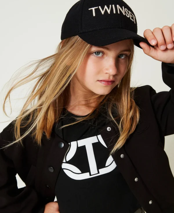casquette_de_baseball_en__1-4.webp Accessoires*TWINSET Milano Casquette De Baseball En Drap Avec Logo Noir