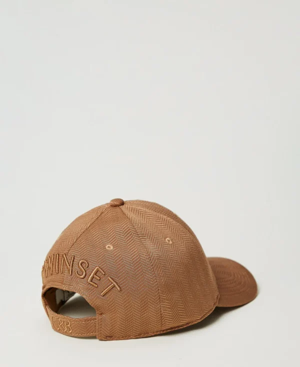 casquette_de_baseball_en__2-3.webp Chapeaux*TWINSET Milano Casquette De Baseball En Scuba Caramel Camel