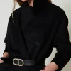 ceinture_avec_boucle_oval_1.webp Ceintures*TWINSET Milano Ceinture Avec Boucle Oval T Et Perles Noir