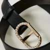 ceinture_avec_boucle_oval_2.webp Ceintures*TWINSET Milano Ceinture Avec Boucle Oval T Et Perles Noir