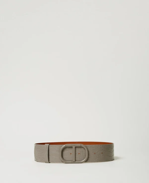 ceinture_avec_imprim_croc_0.webp Ceintures*TWINSET Milano Ceinture Avec Imprimé Croco Grey Stone