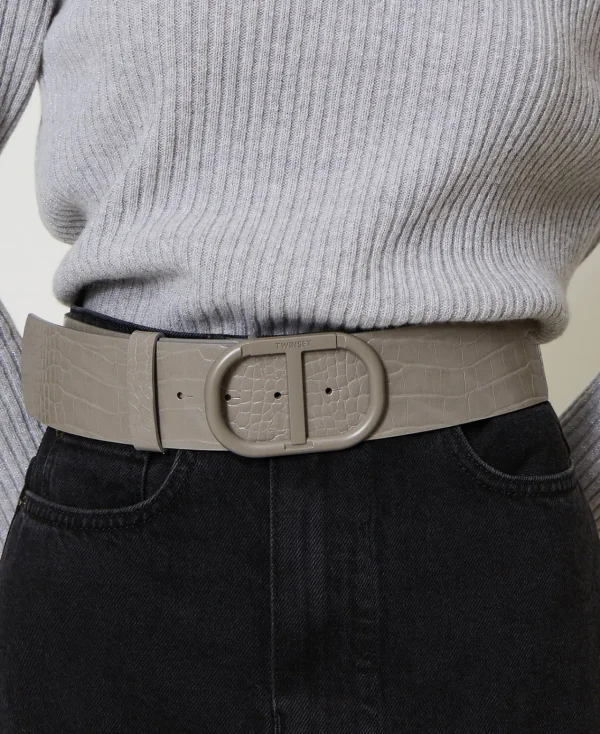 ceinture_avec_imprim_croc_1.webp Ceintures*TWINSET Milano Ceinture Avec Imprimé Croco Grey Stone