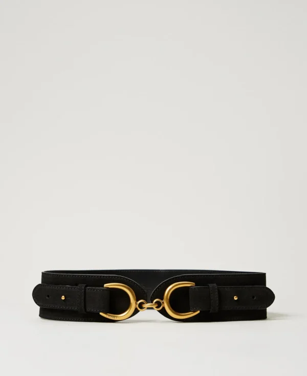 ceinture_en_cuir_avec_bar_0.webp Ceintures*TWINSET Milano Ceinture En Cuir Avec Barrette Noir