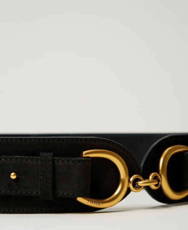 ceinture_en_cuir_avec_bar_2.webp Ceintures*TWINSET Milano Ceinture En Cuir Avec Barrette Noir
