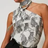 Ceintures*TWINSET Milano Ceinture En Cuir Avec Imprimé Croco Noir
