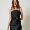 Ceintures*TWINSET Milano Ceinture En Satin Avec Nœud Noir