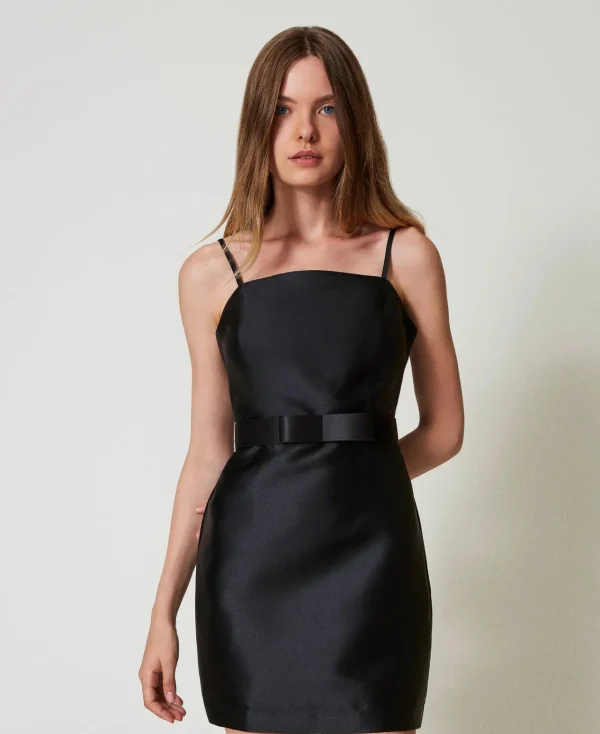 Ceintures*TWINSET Milano Ceinture En Satin Avec Nœud Noir