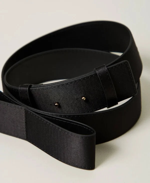 Ceintures*TWINSET Milano Ceinture En Satin Avec Nœud Noir