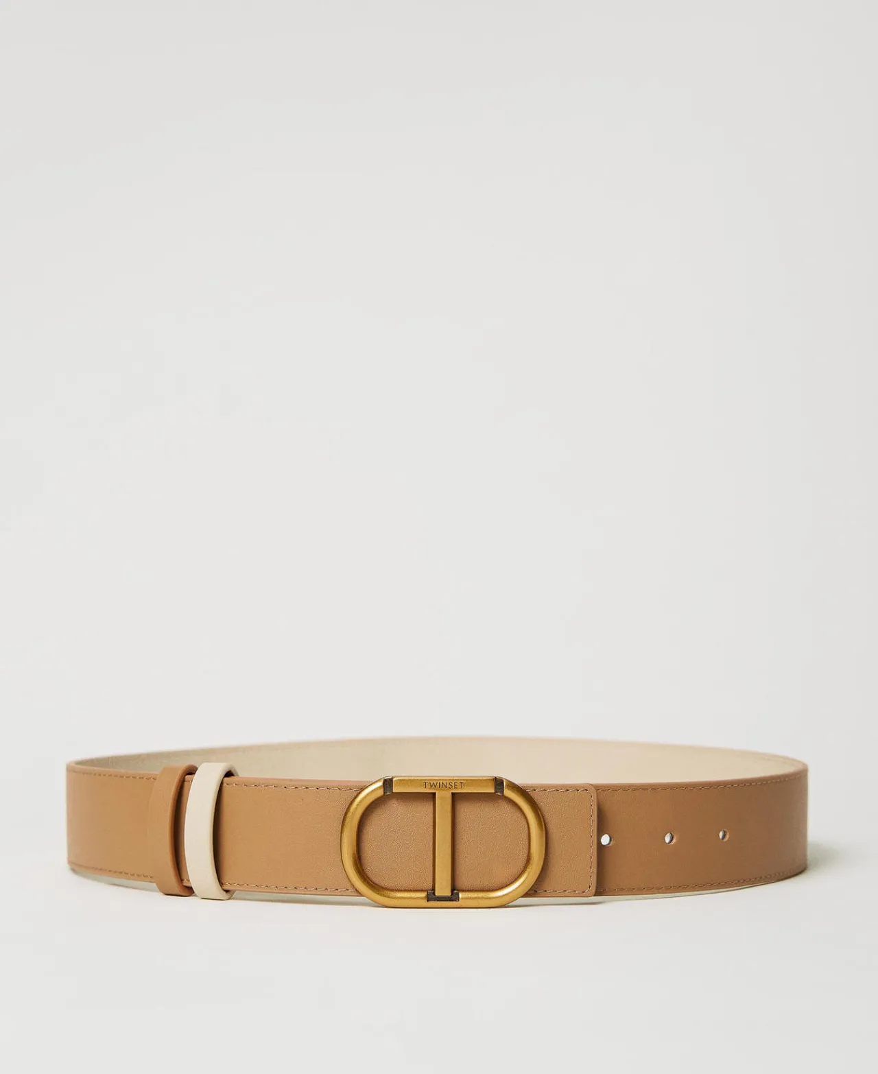 ceinture_rversible_avec_b_0-1.webp Ceintures*TWINSET Milano Ceinture Réversible Avec Boucle Oval T Bicolore Beige « Chanvre Clair »/Ivoire