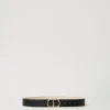 Ceintures*TWINSET Milano Ceinture Réversible Avec Boucle Oval T Bicolore Noir/Blanc « Old White »