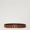 Ceintures*TWINSET Milano Ceinture Réversible Avec Boucle Oval T Bicolore Marron Cuir/Bleu Classique