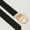 ceinture_rversible_avec_b_2.webp Ceintures*TWINSET Milano Ceinture Réversible Avec Boucle Oval T Bicolore Noir/Blanc « Old White »