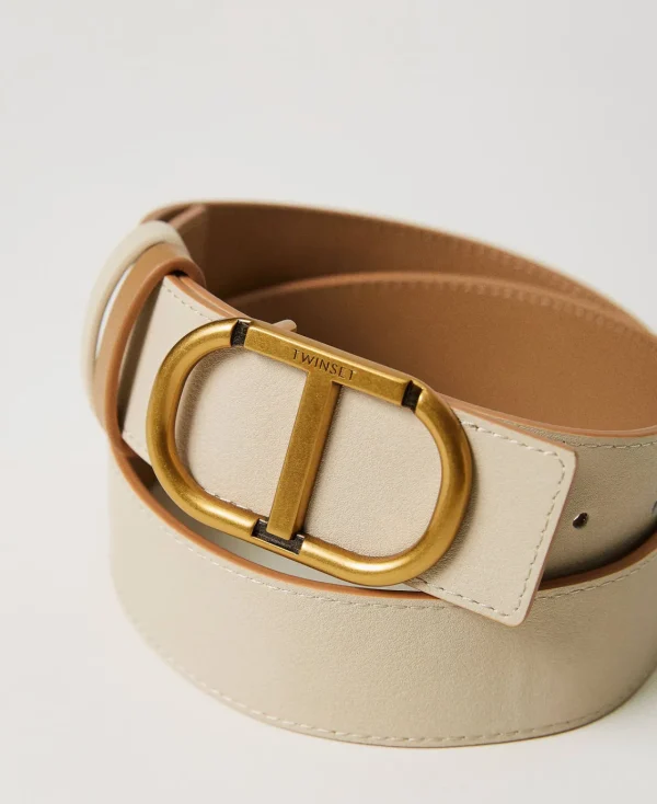 ceinture_rversible_avec_b_3-1.webp Ceintures*TWINSET Milano Ceinture Réversible Avec Boucle Oval T Bicolore Beige « Chanvre Clair »/Ivoire
