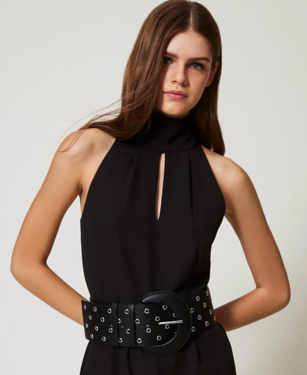 ceinture_taille_haute_ave_1.webp Ceintures*TWINSET Milano Ceinture Taille Haute Avec œillets Noir