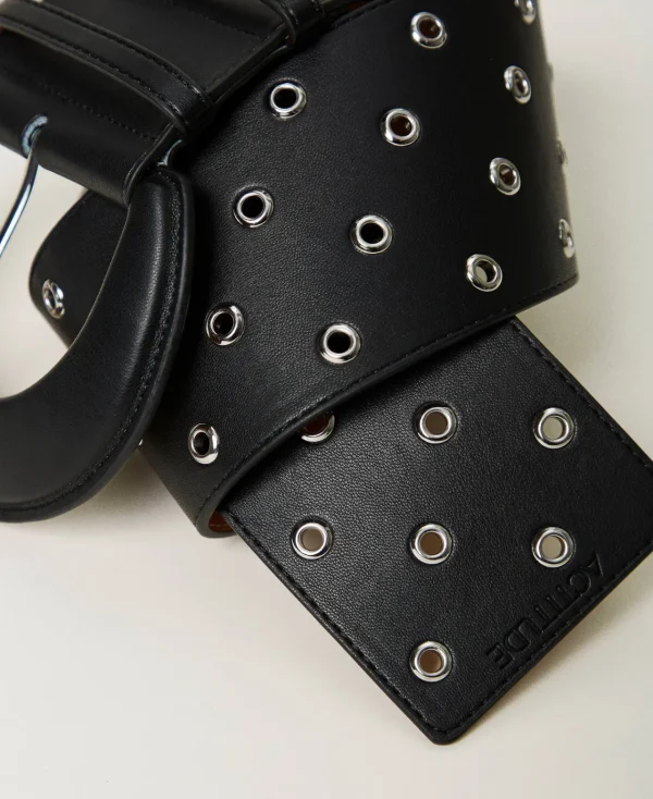 ceinture_taille_haute_ave_2.webp Ceintures*TWINSET Milano Ceinture Taille Haute Avec œillets Noir