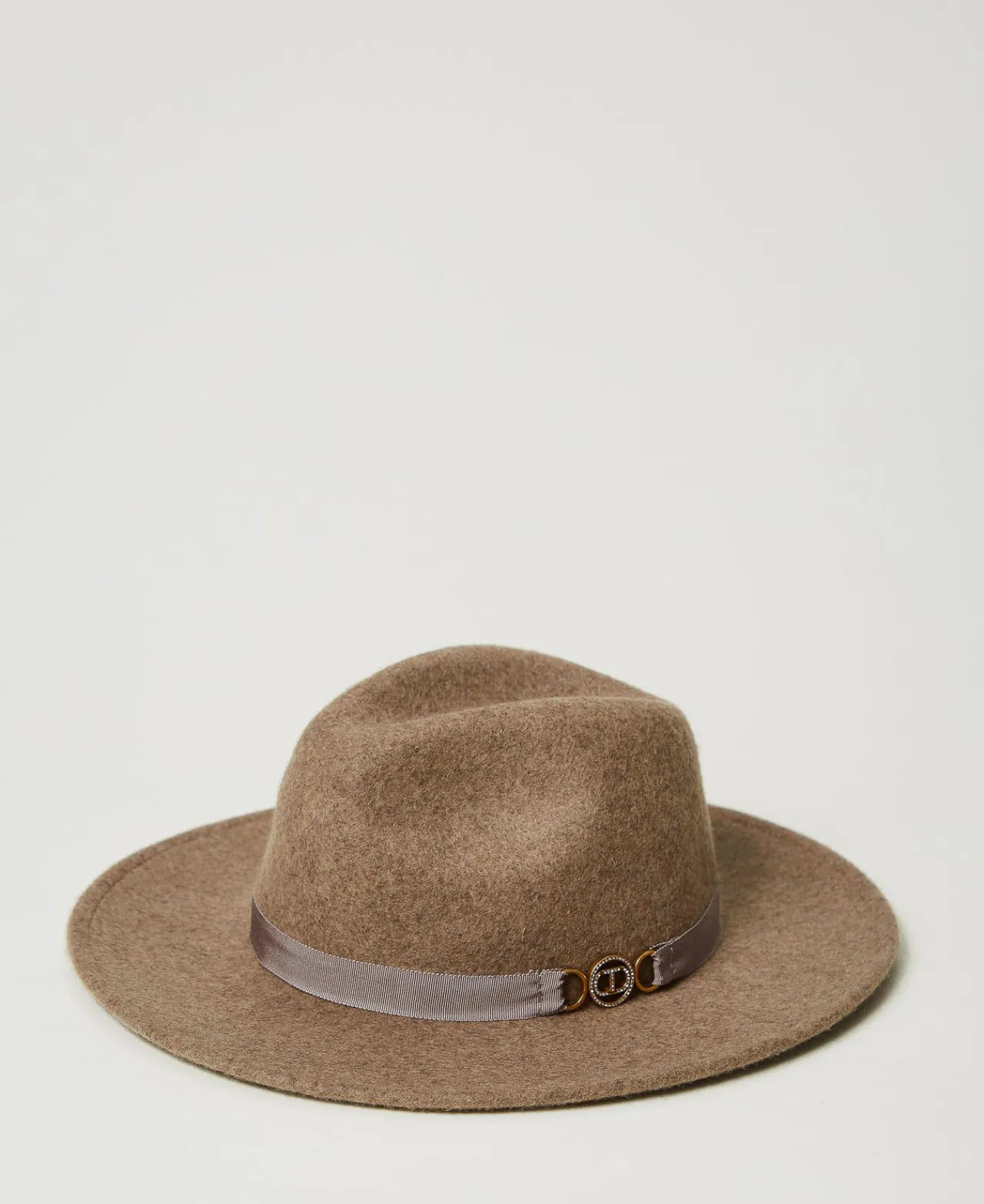 chapeau_en_drap_avec_oval_0.webp Chapeaux*TWINSET Milano Chapeau En Drap Avec Oval T Beige Foncé