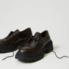 chaussures__lacets_avec_o_2.webp Chaussures Plates | Ballerines Et Mocassins*TWINSET Milano Chaussures à Lacets Avec Oval T Coffee Chocolate