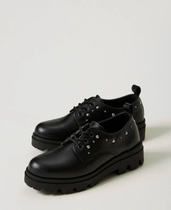 chaussures__lacets_en_cui_1-1.webp Chaussures*TWINSET Milano Chaussures à Lacets En Cuir Noir