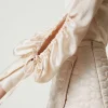 chemise_en_satin_martel_a_6.webp Blouses Et Chemises*TWINSET Milano Chemise En Satin Martelé Avec Ajour Blanc « Old White »