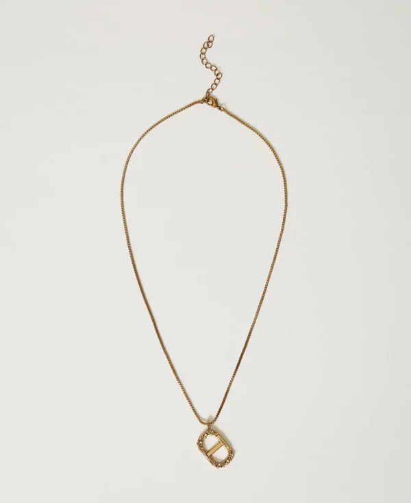 Bijoux*TWINSET Milano Collier Avec Oval T Floral Laiton Clair