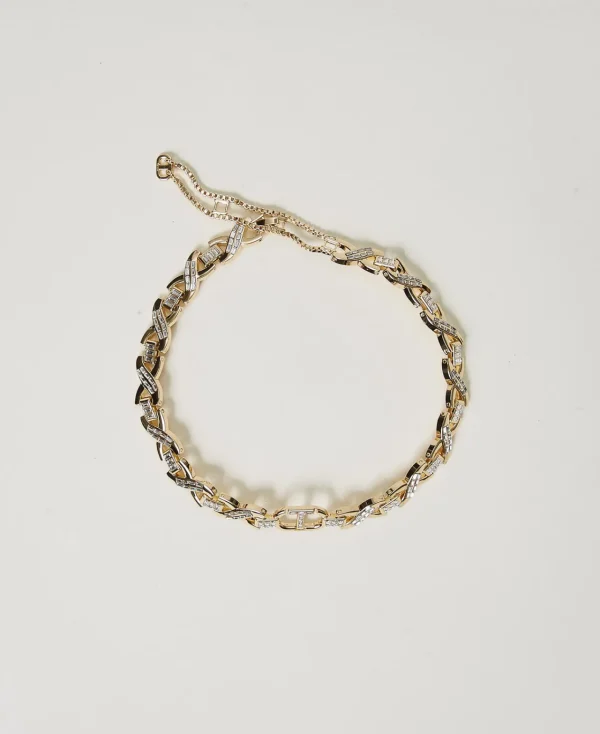 collier_rasducou_avec_str_0.webp Bijoux*TWINSET Milano Collier Ras-du-cou Avec Strass Et Oval T New Gold