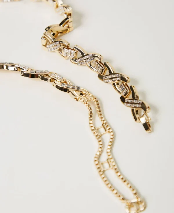 collier_rasducou_avec_str_2.webp Bijoux*TWINSET Milano Collier Ras-du-cou Avec Strass Et Oval T New Gold
