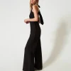 combinaison_avec_encolure_2.webp Combinaisons | Robes De Cérémonie*TWINSET Milano Combinaison Avec Encolure Américaine En Crêpe Cady Noir