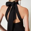 combinaison_avec_encolure_4.webp Combinaisons | Robes De Cérémonie*TWINSET Milano Combinaison Avec Encolure Américaine En Crêpe Cady Noir