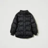 doudoune_en_nylon_jacquar_1.webp Blousons Et Doudounes*TWINSET Milano Doudoune En Nylon Jacquard Rayé Noir