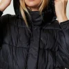 doudoune_en_nylon_jacquar_4.webp Blousons Et Doudounes*TWINSET Milano Doudoune En Nylon Jacquard Rayé Noir