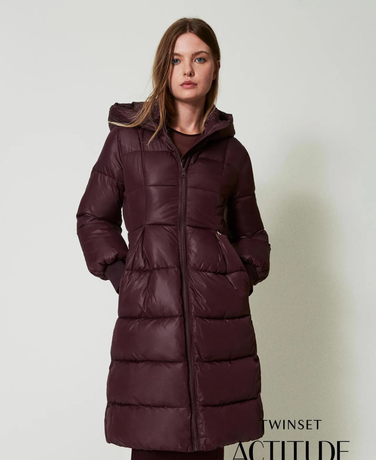 doudoune_longue_avec_capu_0.webp Blousons Et Doudounes*TWINSET Milano Doudoune Longue Avec Capuche Potent Purple