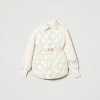doudoune_matelasse_avec_m_1.webp Blousons Et Doudounes*TWINSET Milano Doudoune Matelassée Avec Manches En Maille Blanc « Old White »