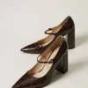 Chaussures À Talons | Escarpins Et Sandales*TWINSET Milano Escarpins Avec Imprimé Croco Coffee Chocolate