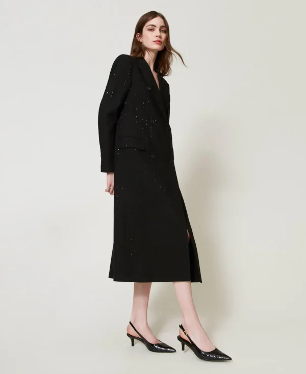 Chaussures À Talons | Escarpins Et Sandales*TWINSET Milano Escarpins Slingbacks Avec Imprimé Croco Noir