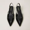 Chaussures À Talons | Escarpins Et Sandales*TWINSET Milano Escarpins Slingbacks Avec Imprimé Croco Noir