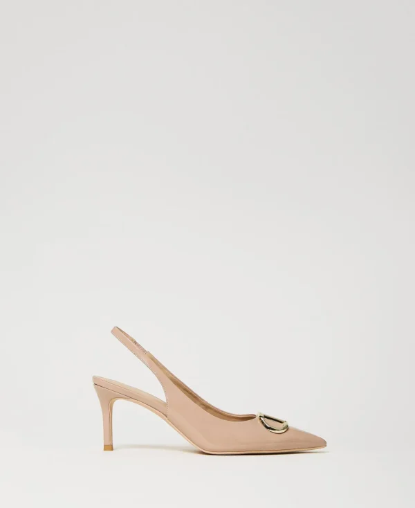 Chaussures À Talons | Escarpins Et Sandales*TWINSET Milano Escarpins Slingbacks Vernis Marron « Iced Coffee »