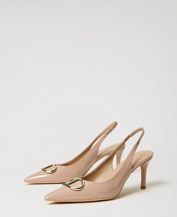 Chaussures À Talons | Escarpins Et Sandales*TWINSET Milano Escarpins Slingbacks Vernis Marron « Iced Coffee »