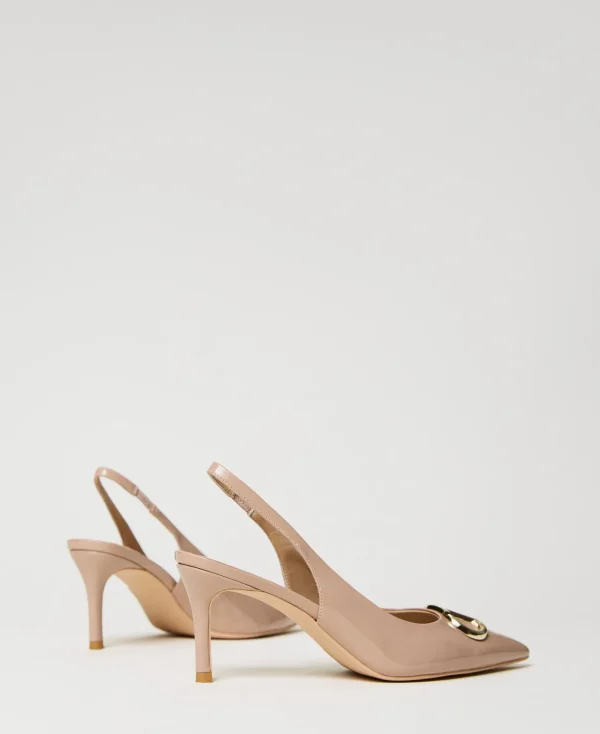 Chaussures À Talons | Escarpins Et Sandales*TWINSET Milano Escarpins Slingbacks Vernis Marron « Iced Coffee »