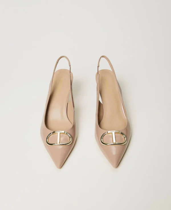 Chaussures À Talons | Escarpins Et Sandales*TWINSET Milano Escarpins Slingbacks Vernis Marron « Iced Coffee »